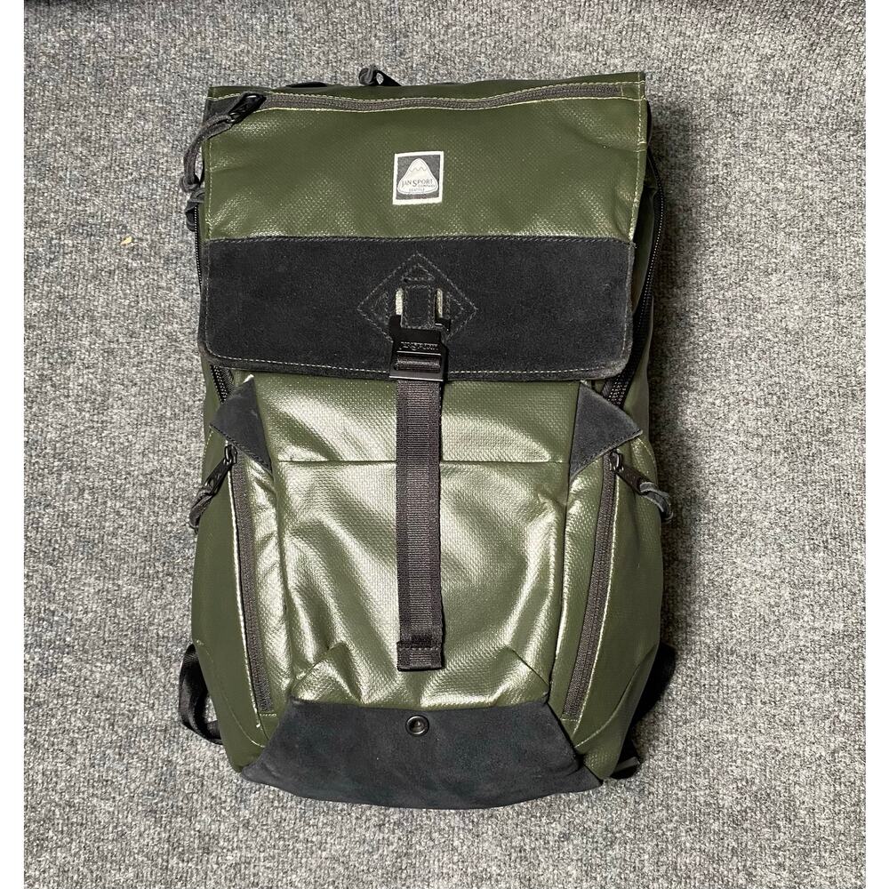 JanSport Dissenter Backpack /Laptop Military Green / Black Suede